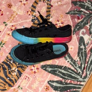 Converse Kids' Black Sneakers with Rainbow Sole